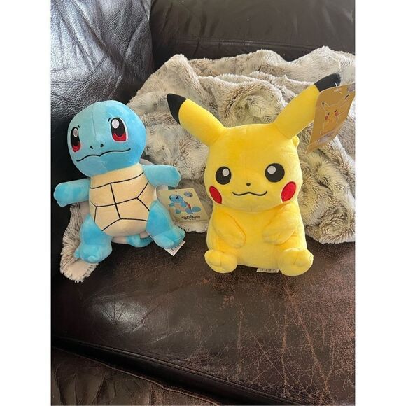 Pokeman Plush Set Pikachu & Squrtle 8” - Picture 1 of 8